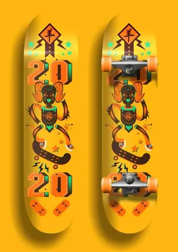 滑板涂鸦设计——生肖羊