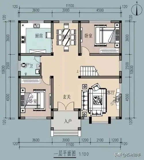 建筑结构:砖混结构71主体造价: 18万转载请注明出自别墅设计网