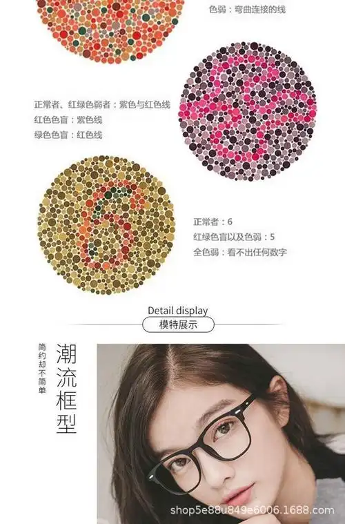 妙微熊红绿色盲色弱眼镜框架式开车看红绿灯考试看图谱辨色觉绘画砂