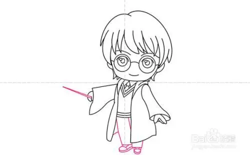 如何为孩子们用绘制拿着魔杖的哈利波特