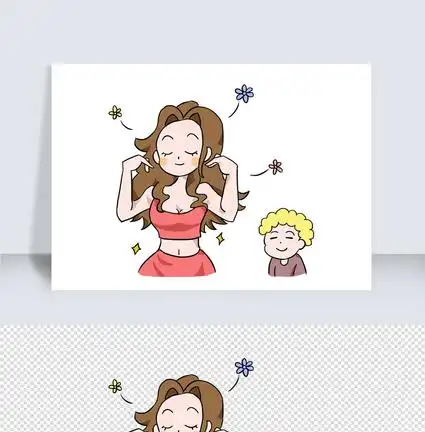 女士香气手绘卡通元素图片素材