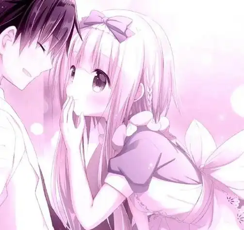 动漫情侣头像粉色系