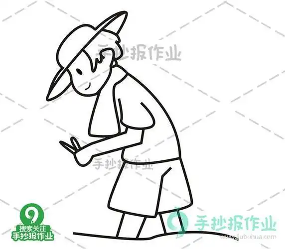 画勤恳恳的小人简笔画