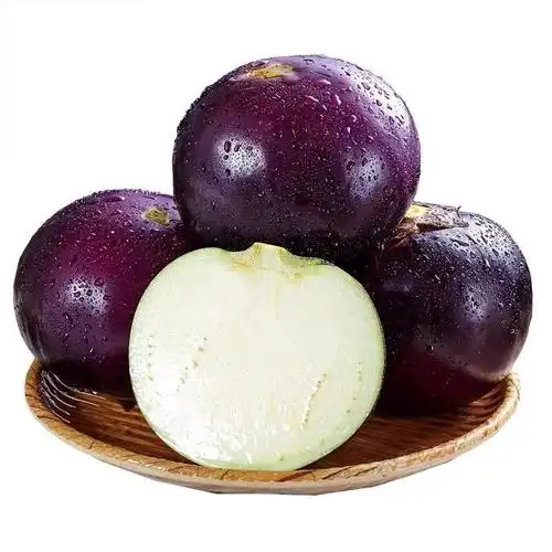 新鲜圆茄子山东农家新鲜蔬菜黑紫皮茄子圆茄应季蔬菜现摘速发3斤精品