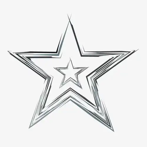 矢量手绘五角星