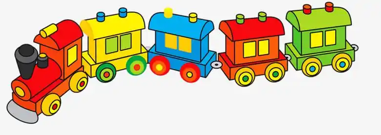 本作品全称为《彩色卡通风五颜六色的玩具小火车创意元素》,在整个