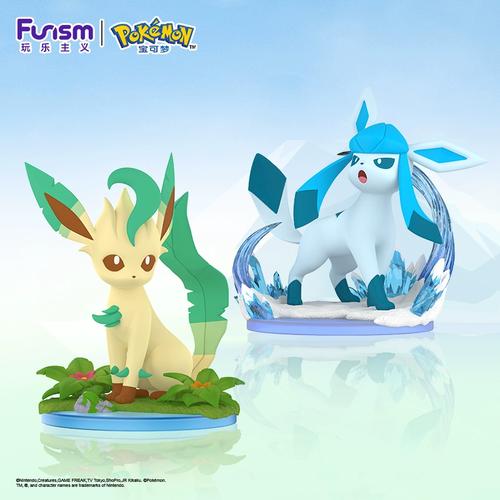 玩乐主义宝可梦手办冰伊布正版叶伊布中尺寸摆件动漫潮玩九彩汇聚