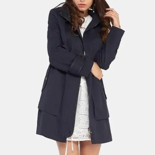 艾格秋季新品女装时尚收腰连风衣外套w1053风衣