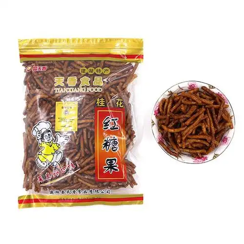 盐城特产晶天香750g桂花红糖果子苏北金果棒张木果蜜汁江米条桂花味