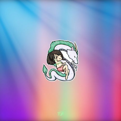 tlp反光车贴 宫崎骏千与千寻白龙日漫电影即时笔记本贴行李箱贴纸