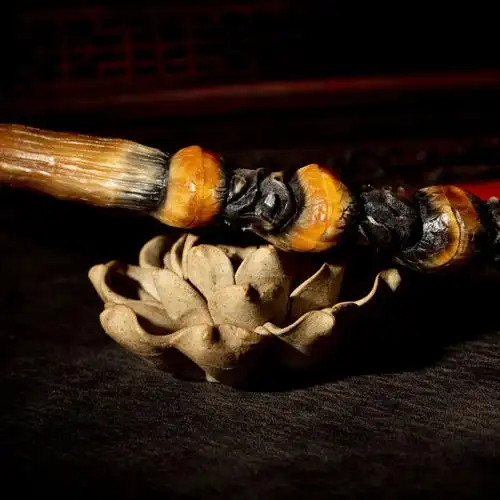 山羊角摆件办公室个性工艺品羊角雕刻件文玩收藏品山羊角现货批发