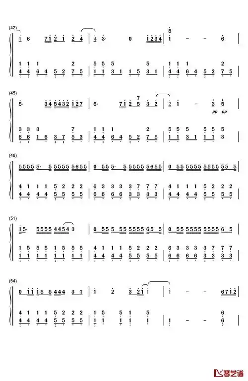 绿光钢琴简谱-数字双手-snh48-看乐谱网