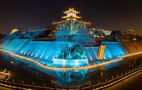 西安明城墙角楼灯光秀