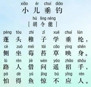 《小儿垂钓》胡令能唐诗注释翻译赏析 | 古诗学习网