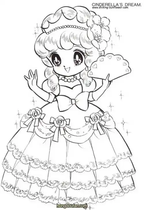 a4可打印,a4打印,假期,假期生活,公主,公主涂色,公主简笔画,图色,填色