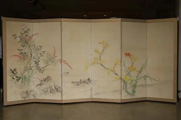 今日好物分享日本花鸟画屏风