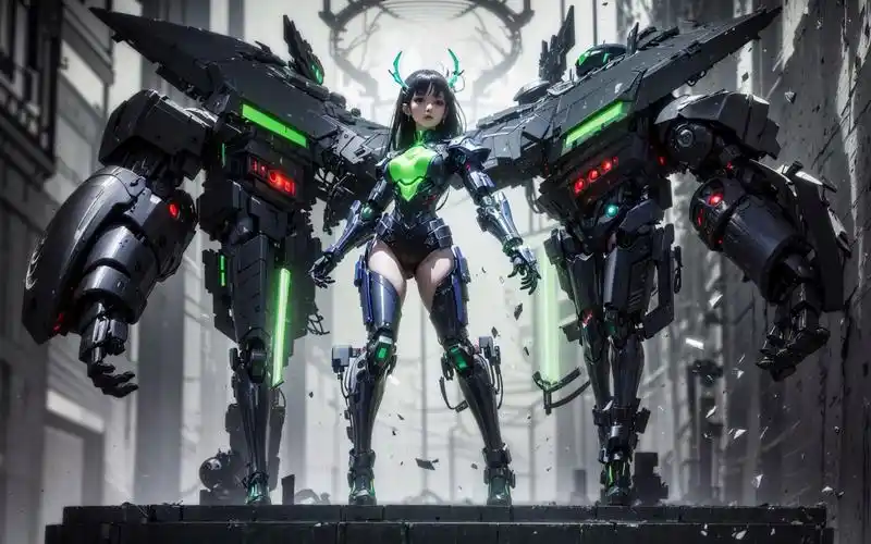 ai机娘 2.5d 绿色 bgm:尼尔:monaca - 複製サレタ街 (被复制的街道)