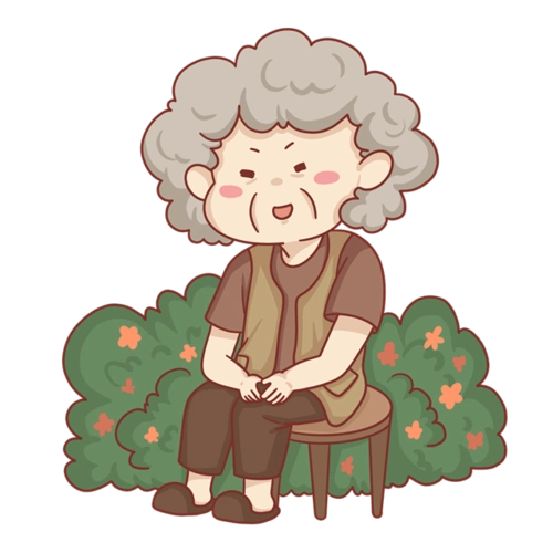 白发老奶奶矢量图