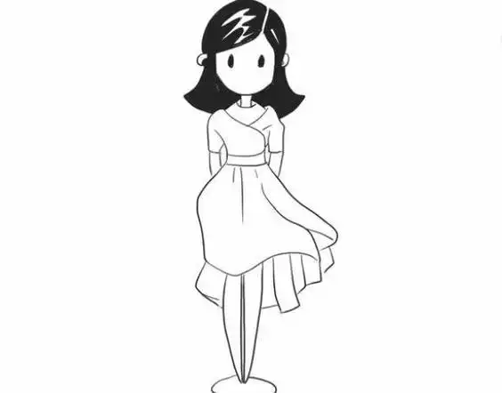 穿裙子的女孩简笔画步骤教程穿裙子的小姑娘简笔画怎么画