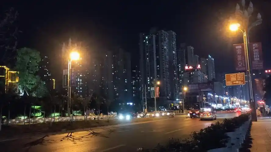 路灯下的城市夜晚 车流行驶 孤独伤感文案素材 情绪拍摄素材 视频