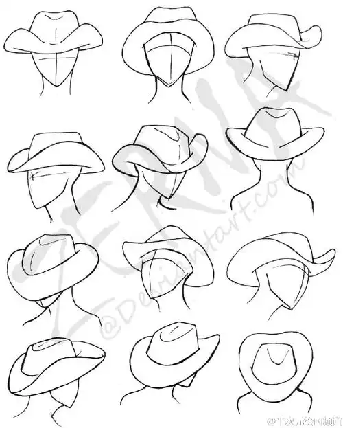 绘画学习# 一些帽子的绘制画法及参考,画不好的童鞋收了练着~ #插画
