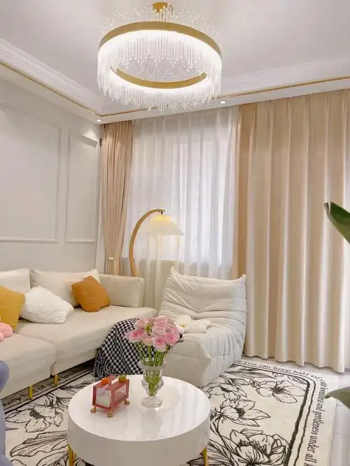 奶油风绒布窗帘遮光卧室2023新款客厅高级感轻奢现代简约绍兴柯桥