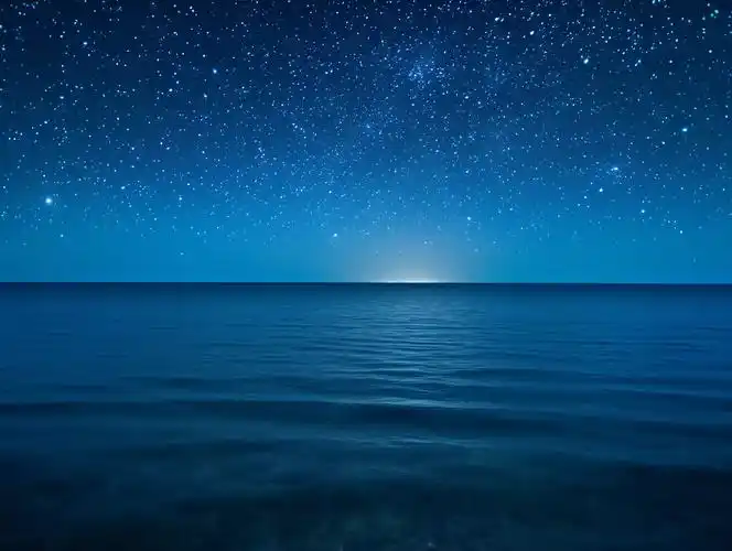 星辰大海夜晚大海电脑壁纸清新海边背景风景旅游度假宣传