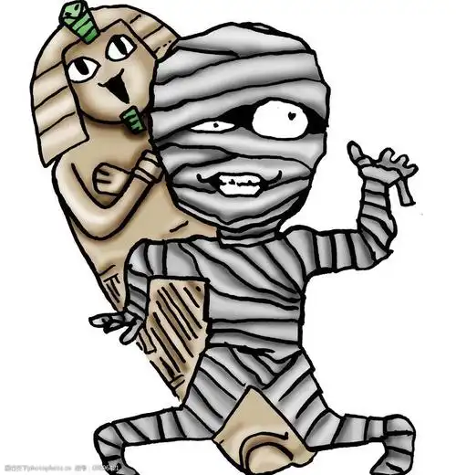 关键词:木乃伊漫画 漫画 插画 木乃伊 绑带 睁大眼睛 其他 动漫动画