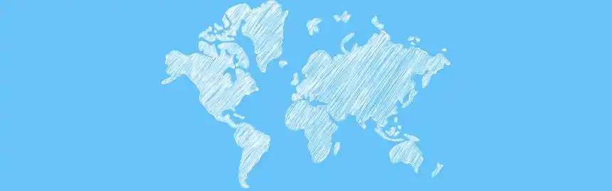 简单世界地图蓝色简约banner