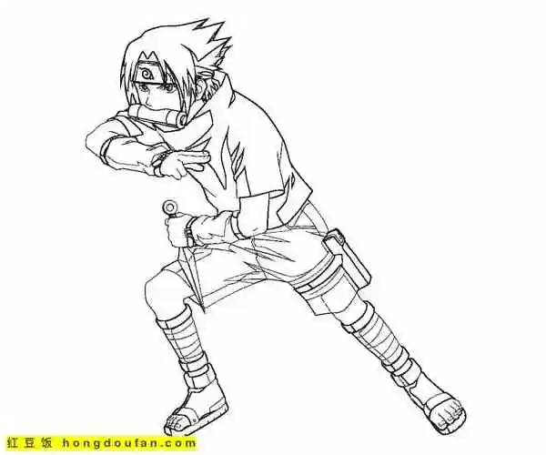 最厉害的忍者11张宇智波佐助火影忍者卡通涂色图片