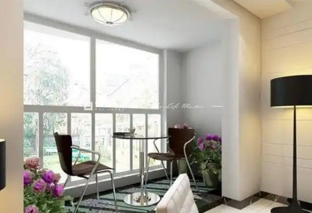 一体式连客厅阳台装修效果图