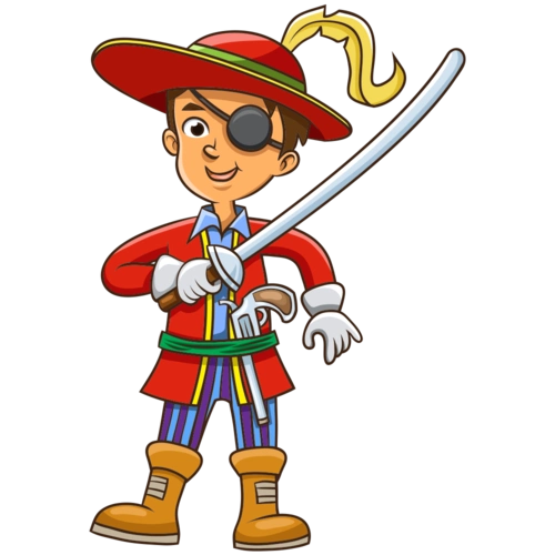 游乐园海盗船长简笔画