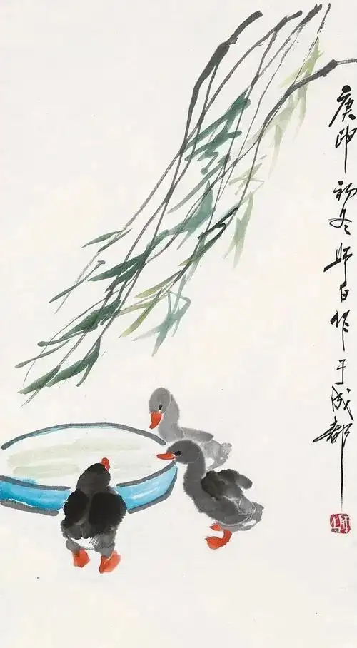 娄师白画小鸭,天真稚拙|小鸭子|雏鸭_网易订阅