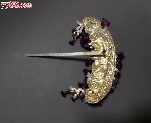 民国烤蓝新娘头花