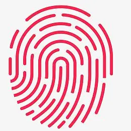 红色的人体指纹卡通