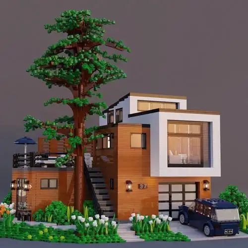 lego乐高moc现代化别墅