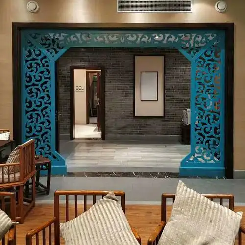 实木镂空新中式屏风 玄关客厅过道拱形门隔断 工厂直销来图定制