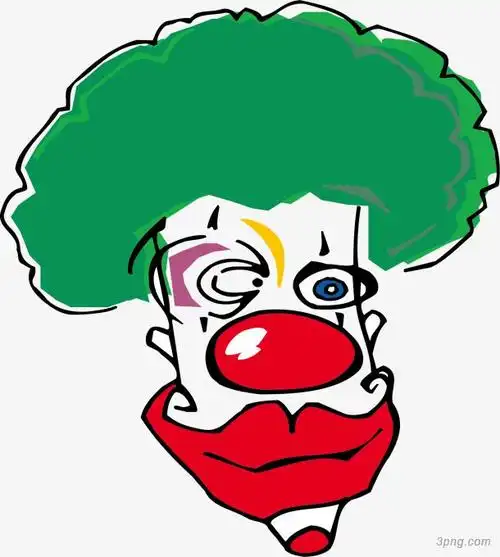 手绘卡通小丑png素材透明免抠图片-卡通手绘