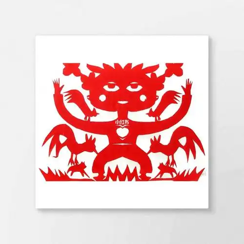 少儿美术|二三年级7-9岁|传统剪纸抓髻娃娃