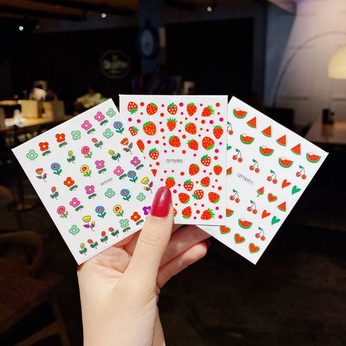 儿童手指甲贴纸 儿童指甲贴纸宝宝公主小女孩防水美甲贴水果卡通安全