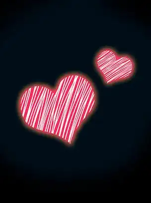 七夕浪漫黑色爱心背景手机浪漫壁纸卡通