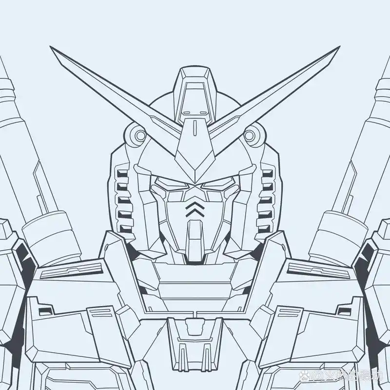 高达头像01(步骤图) 终于要开始画刚大木了,憋了好久哈哈哈 白色恶魔