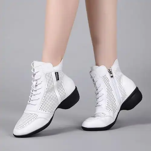 舞鞋真皮舞蹈鞋女软春秋外穿广场广场舞现代舞跳舞现代舞鞋