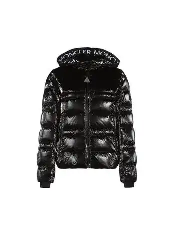 蒙口(moncler)女士短款鹅绒连帽羽绒服黑色 1a00019 53a3h 999 2码