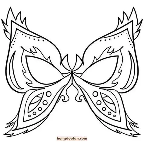 13张女生最爱的可涂色蝴蝶面具免费下载-红豆饭小学生简笔画大全