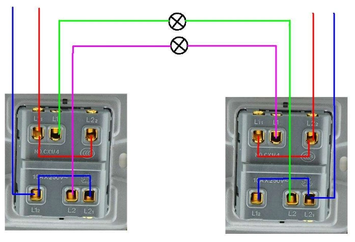 双控开关是可以实现异地开关灯得一种开关,它有三个接线点,一个