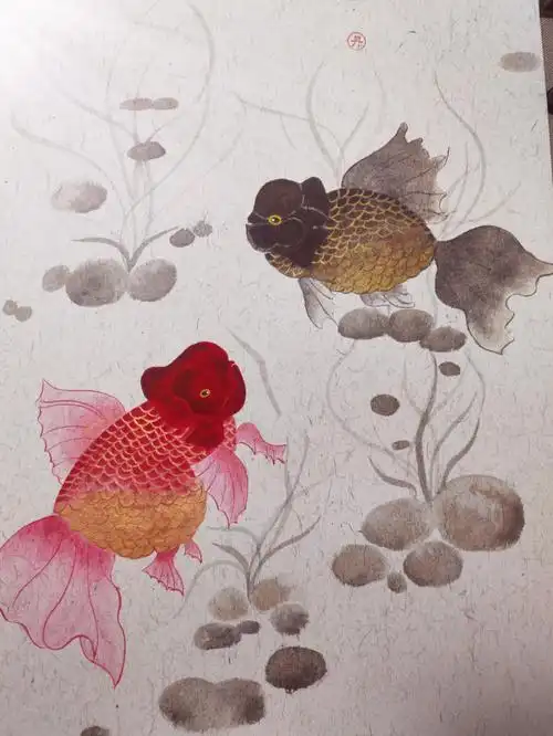 没骨画国画金鱼