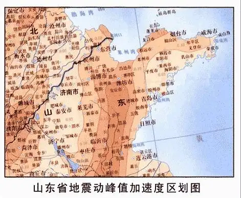 中国及山东省断裂,地震带