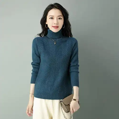 济民女装兔皇羊毛衫2022秋冬海尔曼斯羊绒衫老大高领毛针织衫