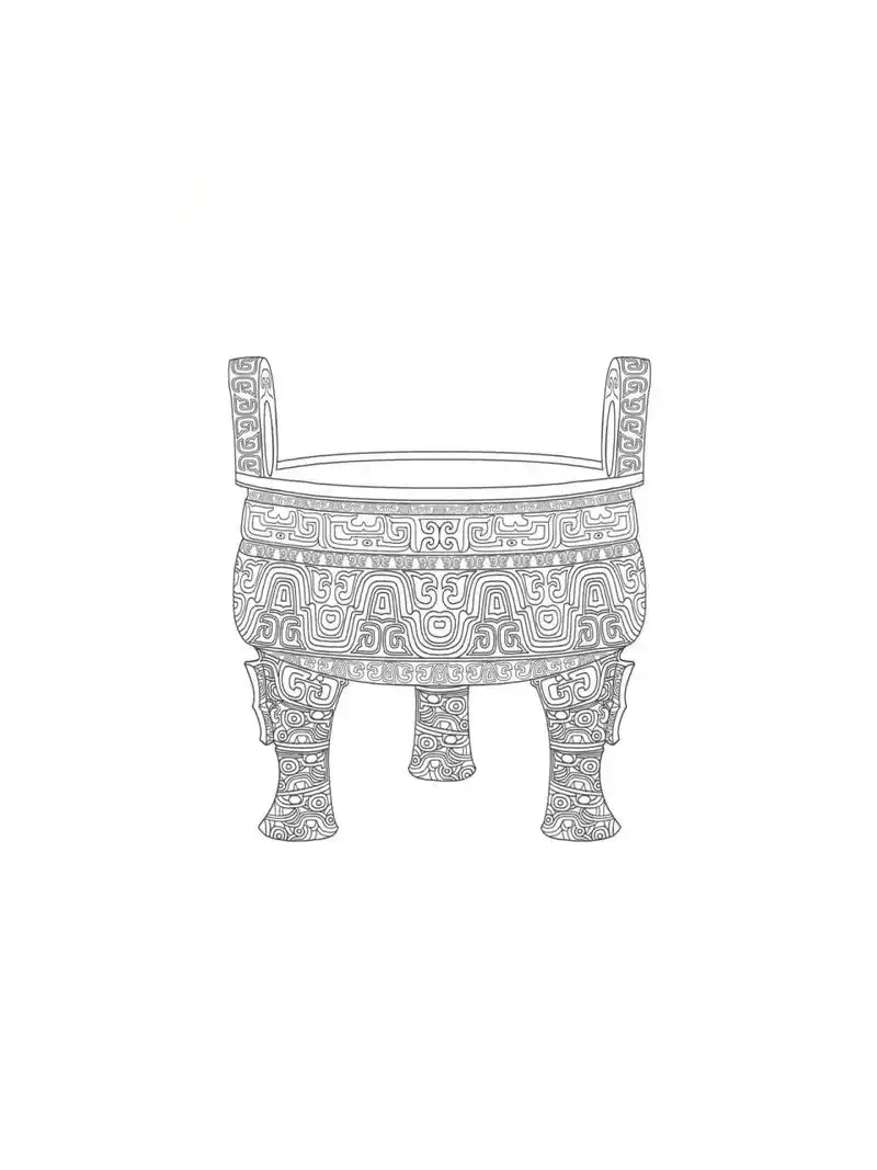 传统小物~鼎线稿